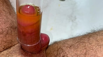 Cbt piss filled penis pump