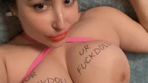 Sexy girl bounces her big tits and butt in slow motion