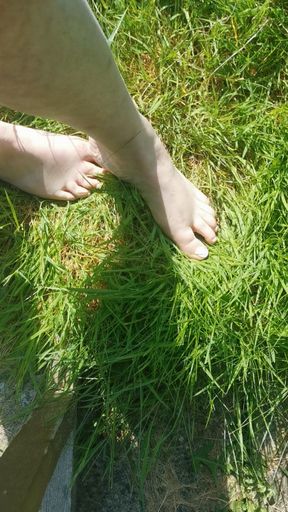 Feet on grass