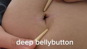 Deep Navel Invasion with Wooden Nosetrills! Belly Button Play on My Soft Round Tummy – So Deep It Almost Gets Lost