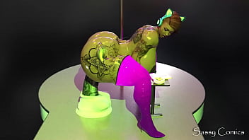 Big Ass Dancer Rides Huge Dildo on stage -  Anal 3D Animation