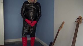 More Red and Black Leather and Fishnets