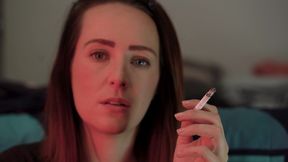 Petite Brunette Close up Smoking Tease