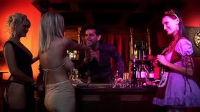 A Few Amazing Girls Share A Cock In The Bar And Get Each Other Off Too