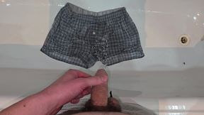 I Peeing on My Boxer Shorts in the Bathtub