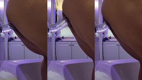 suction cup huge clear dildo in my pussy