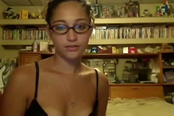 Nerdy cam girlie was nailed missionary style really rough