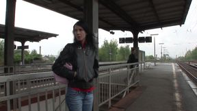 Delightful brunette gets load in her mouth