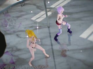 MMD R18 In nature's garb Pink Misaka And Aylin - Choose 1097