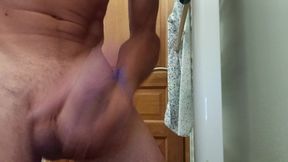 Big cock shaken in stepmom's toilet