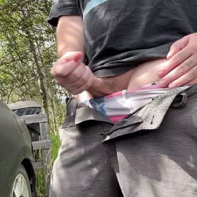 Jerking off at a campsite