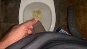 Pissing in Hotel Toilet Desperate Male