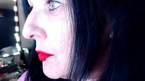 Red Lipstick Application Duck Lips Hot Smoking MILF