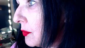 Red Lipstick Application Duck Lips Hot Smoking MILF