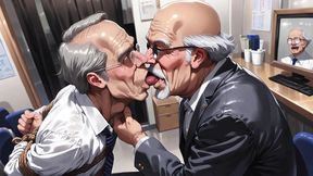 a group of mature men engage in an insane orgy with cum inside an old man s ass.