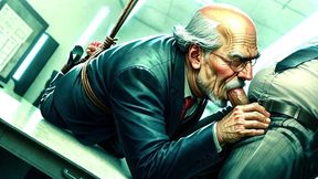 a group of mature men engage in an insane orgy with cum inside an old man s ass.