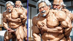 a group of mature men engage in an insane orgy with cum inside an old man s ass.