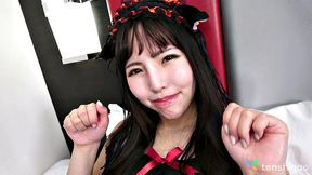 Cat Cafe worker Miss Minami Sato comes to play
