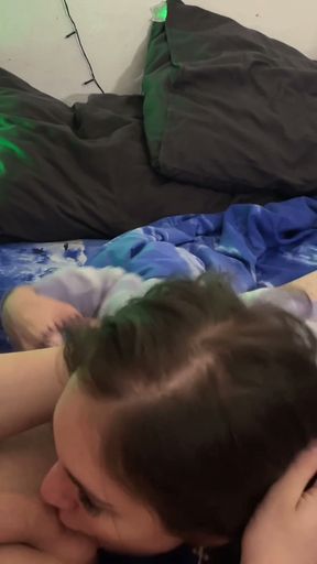 Punk Rock Brunette Moon Fox's 20-min BJ: I Suck My BF's Small Uncut Cock &amp; Take His Cum All Over My Tattooed Tits!