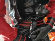 3 layer latex gimp fucked by dildo before going out