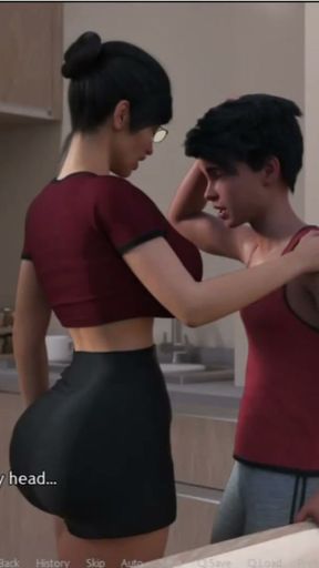 Walkthrough 3D game: student caresses the of a very beautiful woman with his tongue   Clip 1