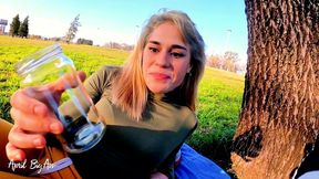 drinking liters of pee in the street with my stepfather, yellow pee and in public!!!