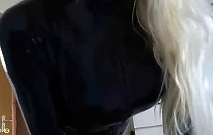 Perky german amateur teen laura - the latex bitch in black