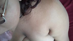 Homemade Blowjob From My Friend BBW, Greedy Spits My Cock and Licks My Balls