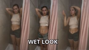 Wet Look Shower: Soaked Clothes