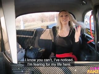 Female Fake Taxi - two British women twat licking in a cab