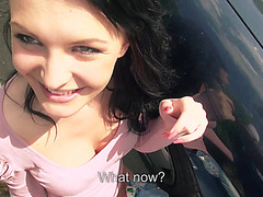 Teen Belle pays back the driver with sex