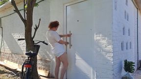 Soaking My Shorts By The Door. Wet Fetish. I lost control waiting for the door to open, check the watermark link.