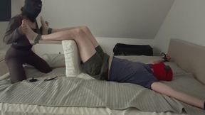 Femdom FM Tickling: Jenny Dominates Helpless Justin