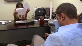 Busty Office Lady Fucks a Handsome White Male