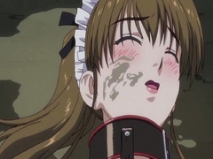 Masturbating anime maid