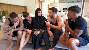 Arab babe gets her portion of wild fuck including DP