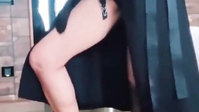 #stockings #heels #ebony #blackrobe #cougar