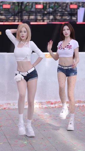 Chinese legs dancer showcases her moves in a group dance
