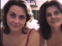 Brunette MILF with hairy cunt sucks cock