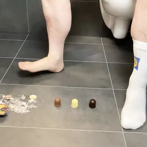 Food Crushing with White Lidl Socks