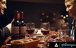 GIRLSWAY - Lonely Woman Cheats On Her Husband With His Boss' Wife Angela White During Couple Dinner