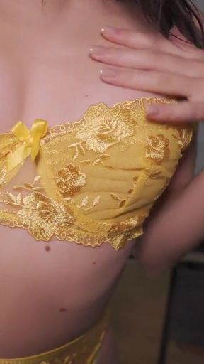 Captivating moment from &quot;Trying on sexy lingerie, stockings, pantyhose! Modeling teen&quot;