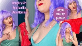 Naughty Girl Spanked By Step-Mommy - Punished when caught stealing her panties - OTK Spanking Femdom POV with Mistress Mystique - MP4