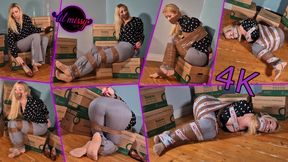 Lil Missy UK in Secretary totally taped on boxes 4K