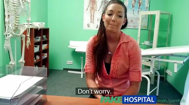 Married wife Casey Jordan gets a fertility exam in the doctor's office