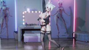 Gfriend-mago Ancient Style; Elegant Cheongsam; Crotchless Black Stockings