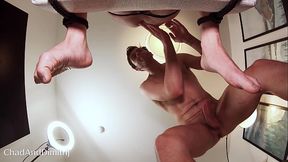 cum slut slave waits tied down for a hard rough bareback drilling