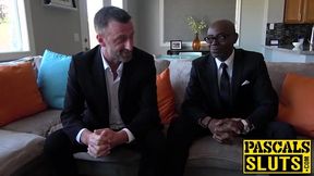 Bondage session with ball gag for British submissive gal