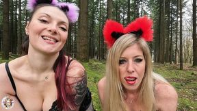 les aventures d aurbeaureal : avec ma copine @lia_spicy_ on s exib en foret, ...