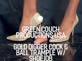 Gold Digger Cock and Ball trample
